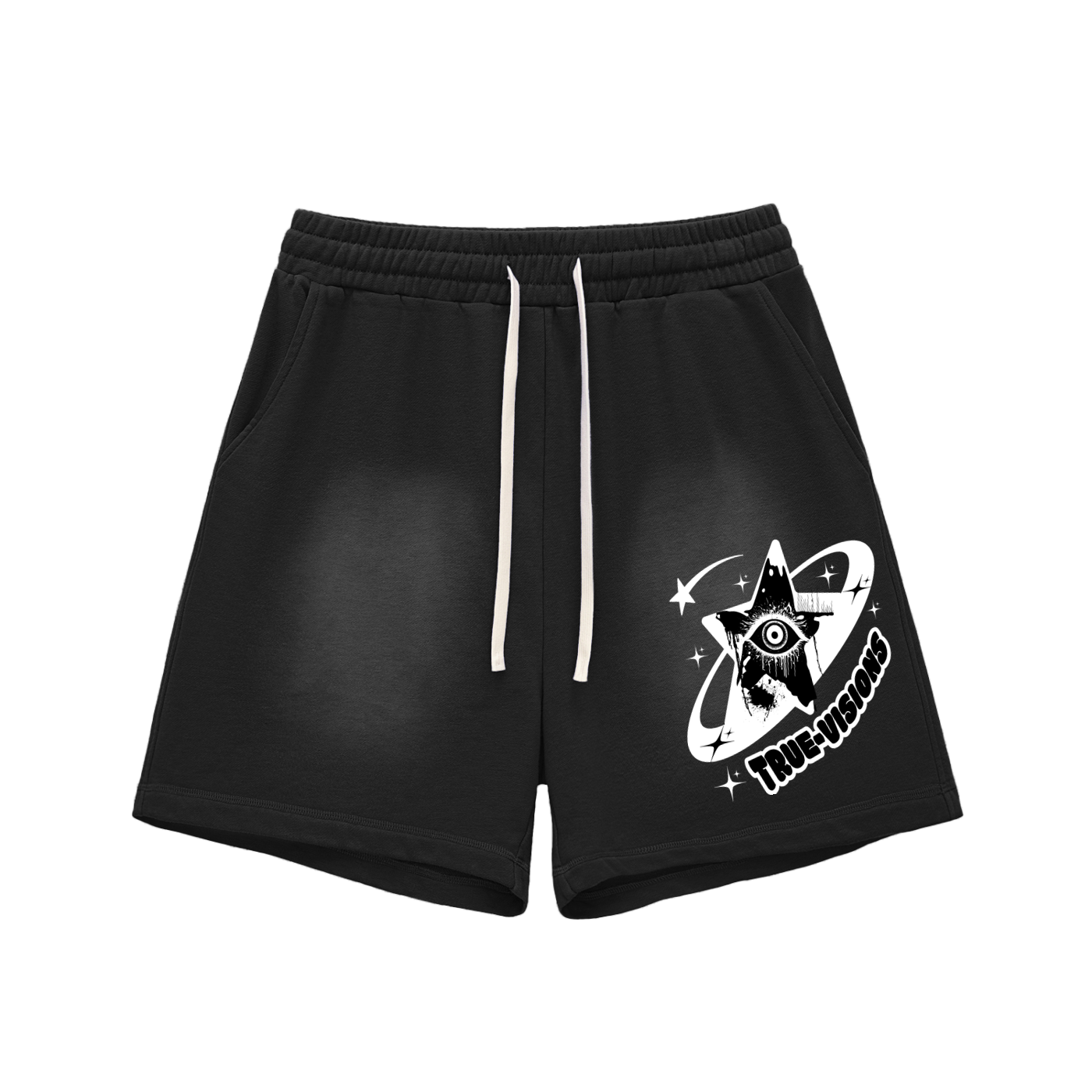 Sun Fade Raw Edge Cotton Shorts