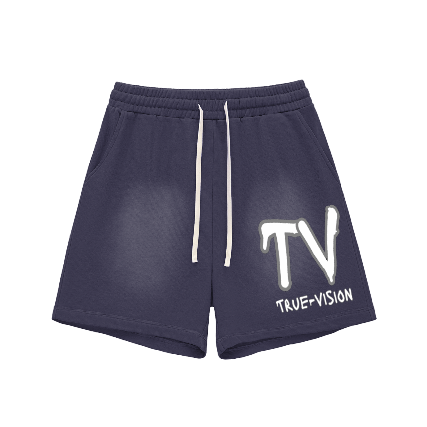 Sun Fade Raw Edge Cotton Shorts