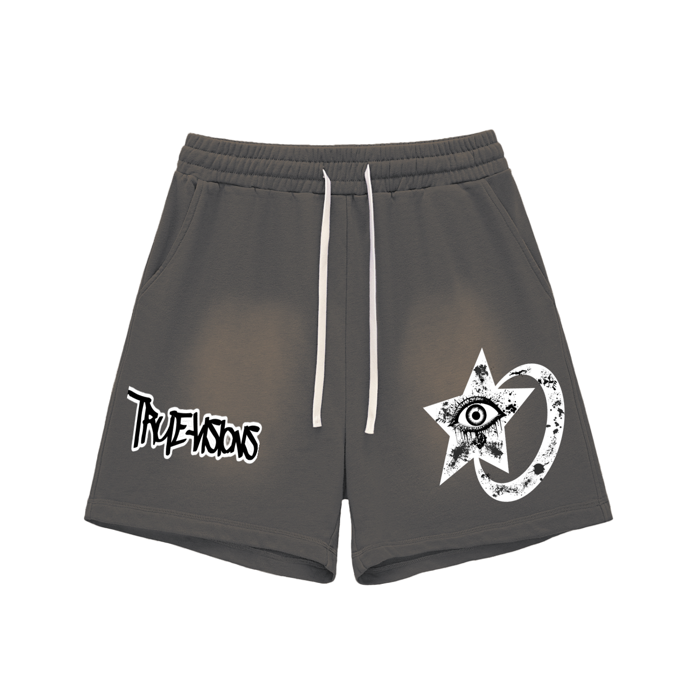 Sun Fade Raw Edge Cotton Shorts