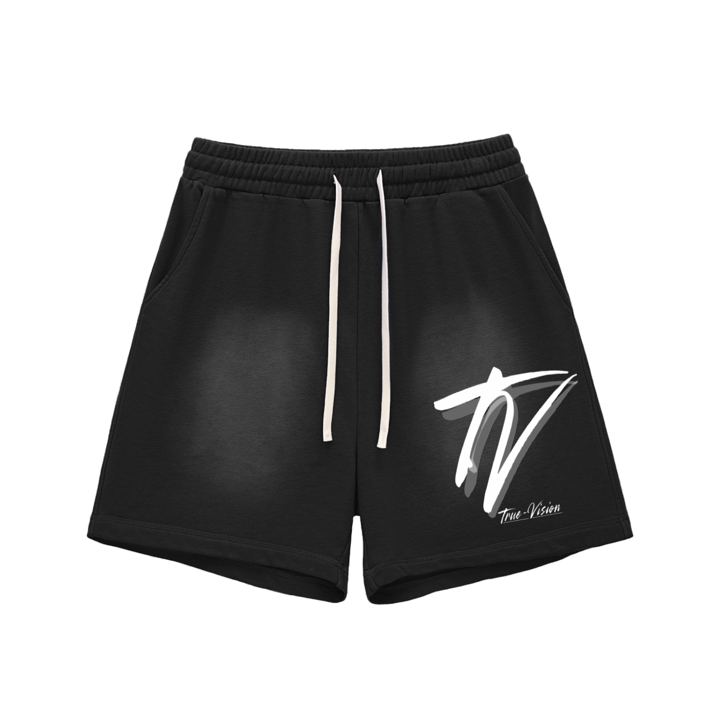 Sun Fade Raw Edge Cotton Shorts