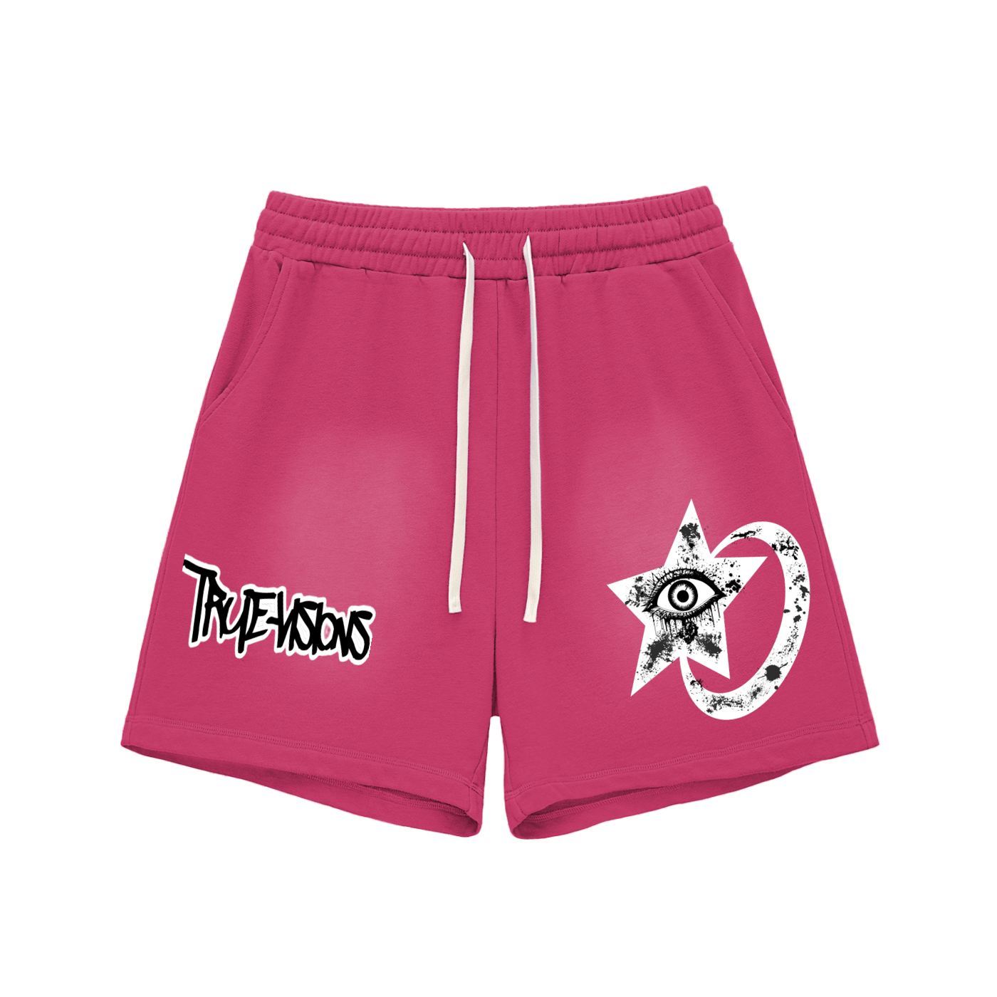 Sun Fade Raw Edge Cotton Shorts