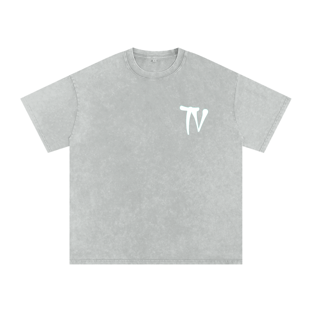 Snow Washed Oversized Cotton T-Shirt