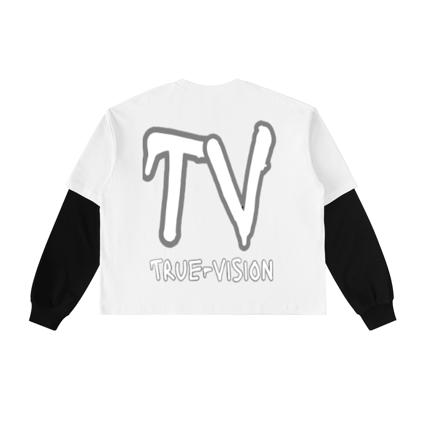 Layered Contrast Sleeve Cotton T-Shirt