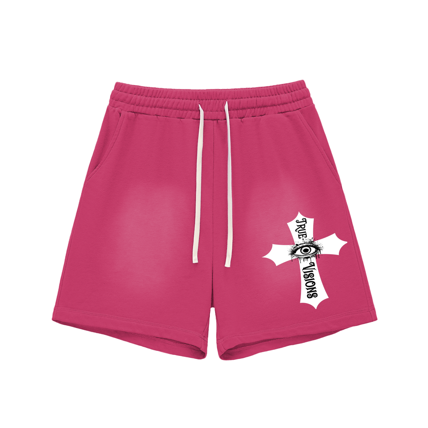 Sun Fade Raw Edge Cotton Shorts