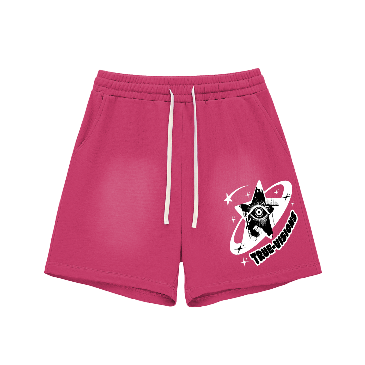 Sun Fade Raw Edge Cotton Shorts