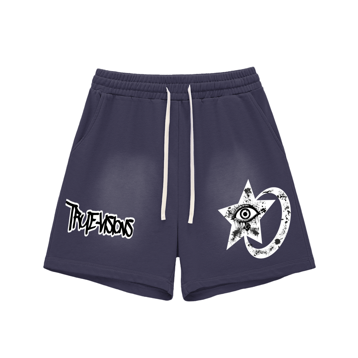 Sun Fade Raw Edge Cotton Shorts