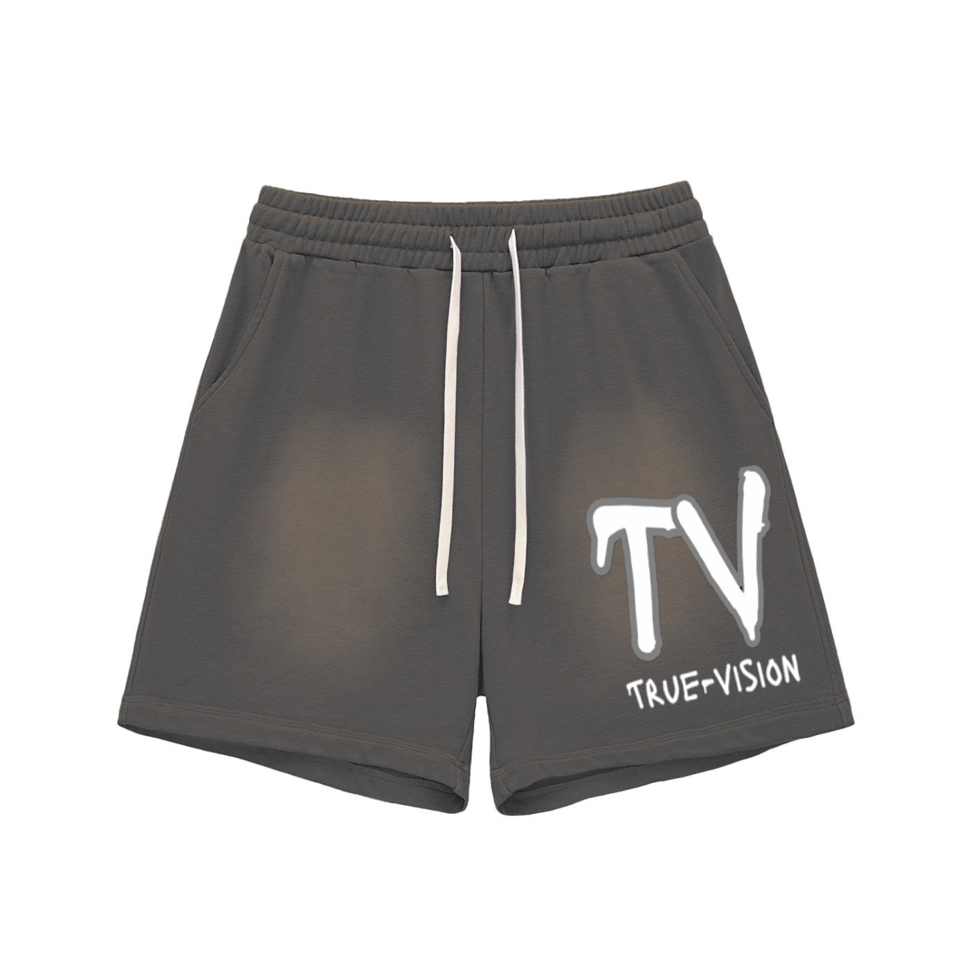 Sun Fade Raw Edge Cotton Shorts