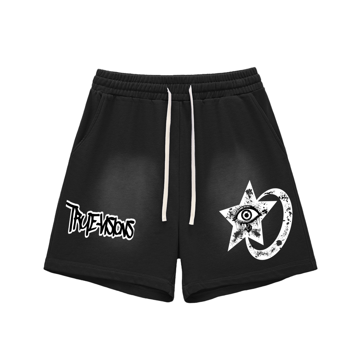 Sun Fade Raw Edge Cotton Shorts