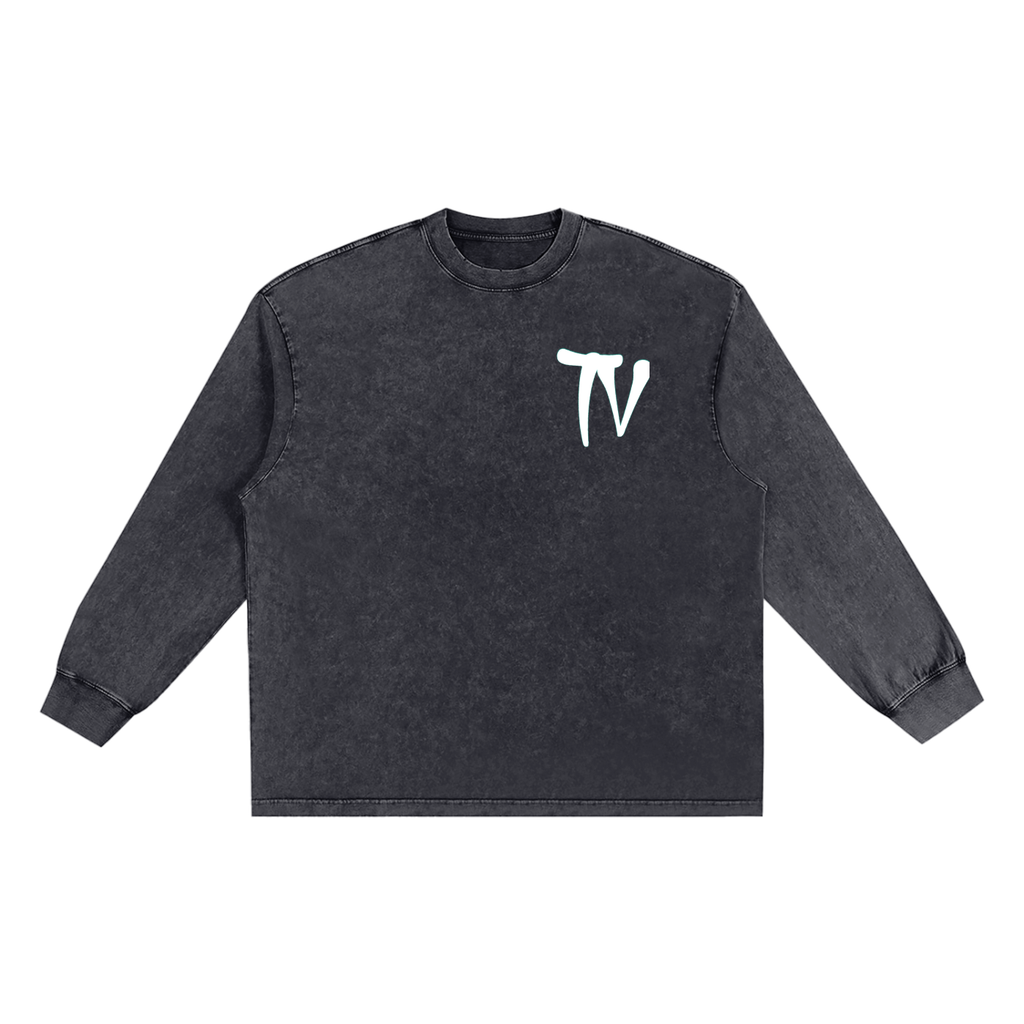Snow Washed Frayed Edge T-Shirt