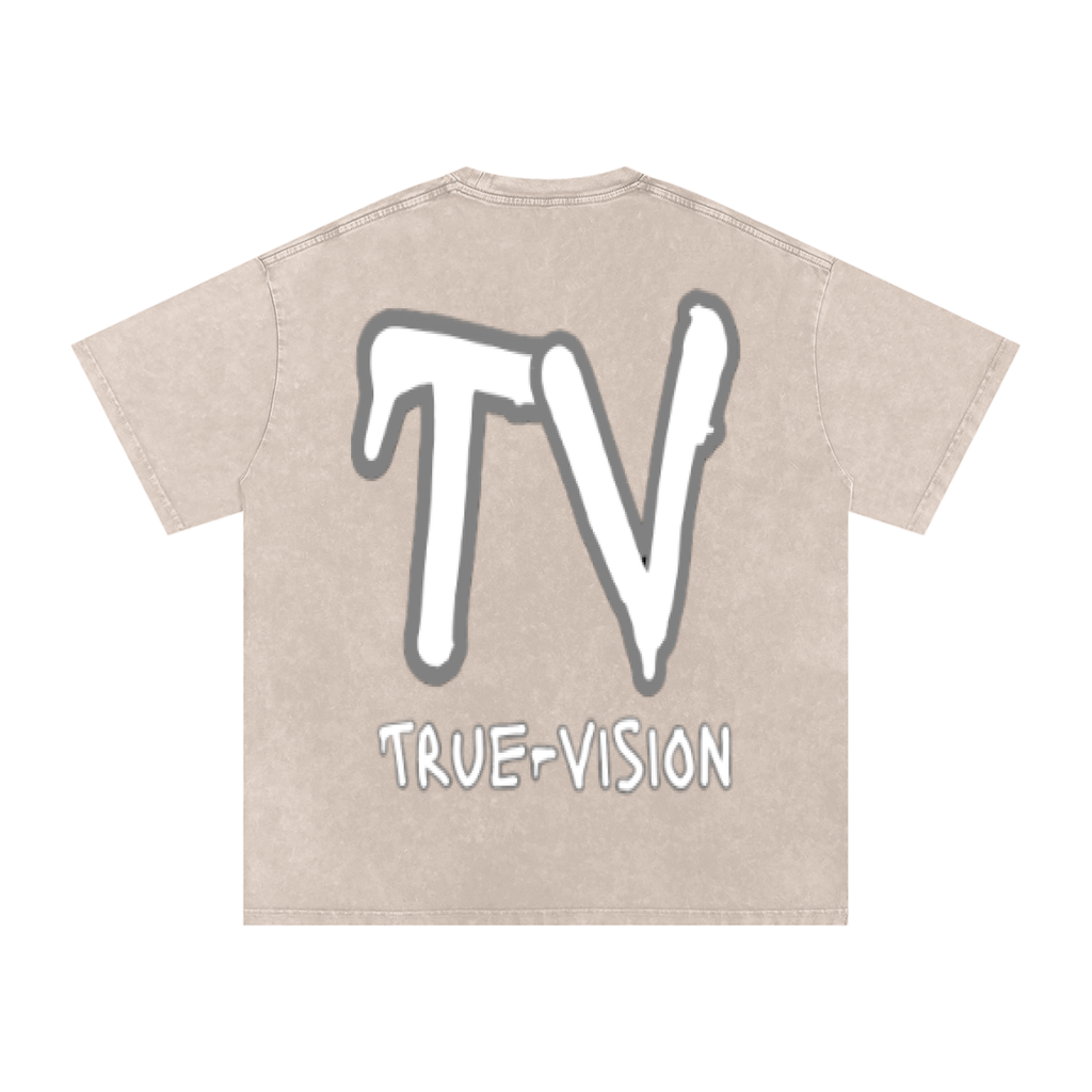 Snow Washed Oversized Cotton T-Shirt