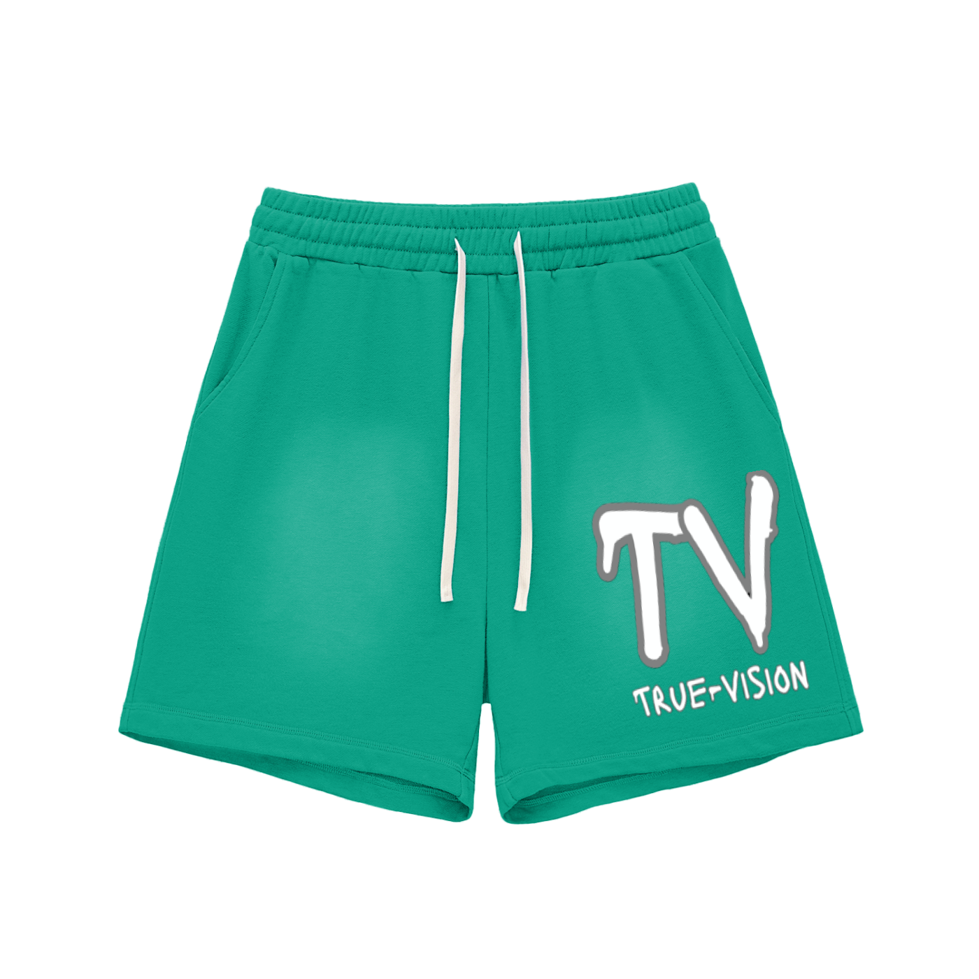 Sun Fade Raw Edge Cotton Shorts