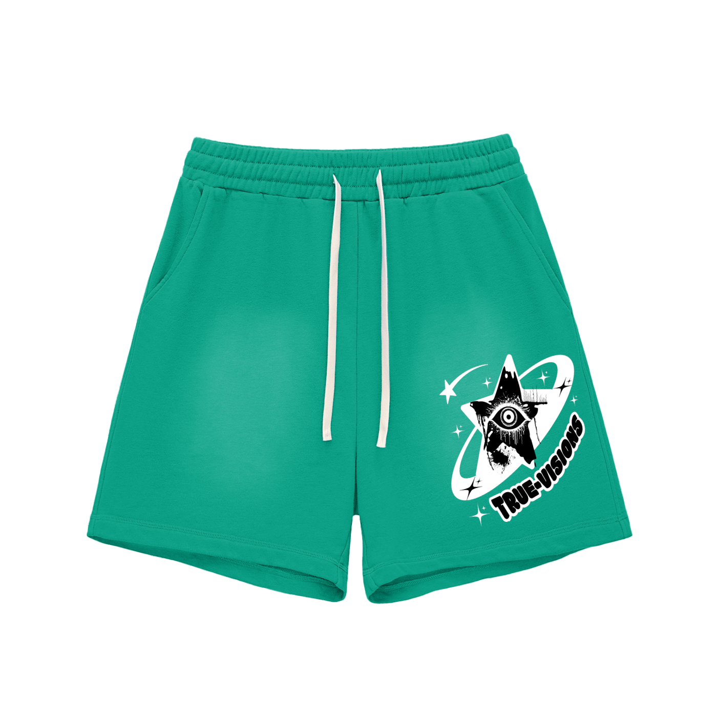 Sun Fade Raw Edge Cotton Shorts