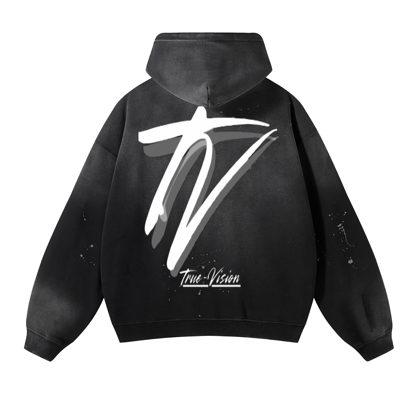 Vintage Washed Frayed Fleece Hoodie