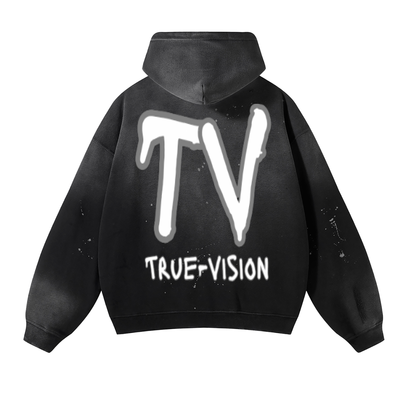 Vintage Washed Frayed Fleece Hoodie