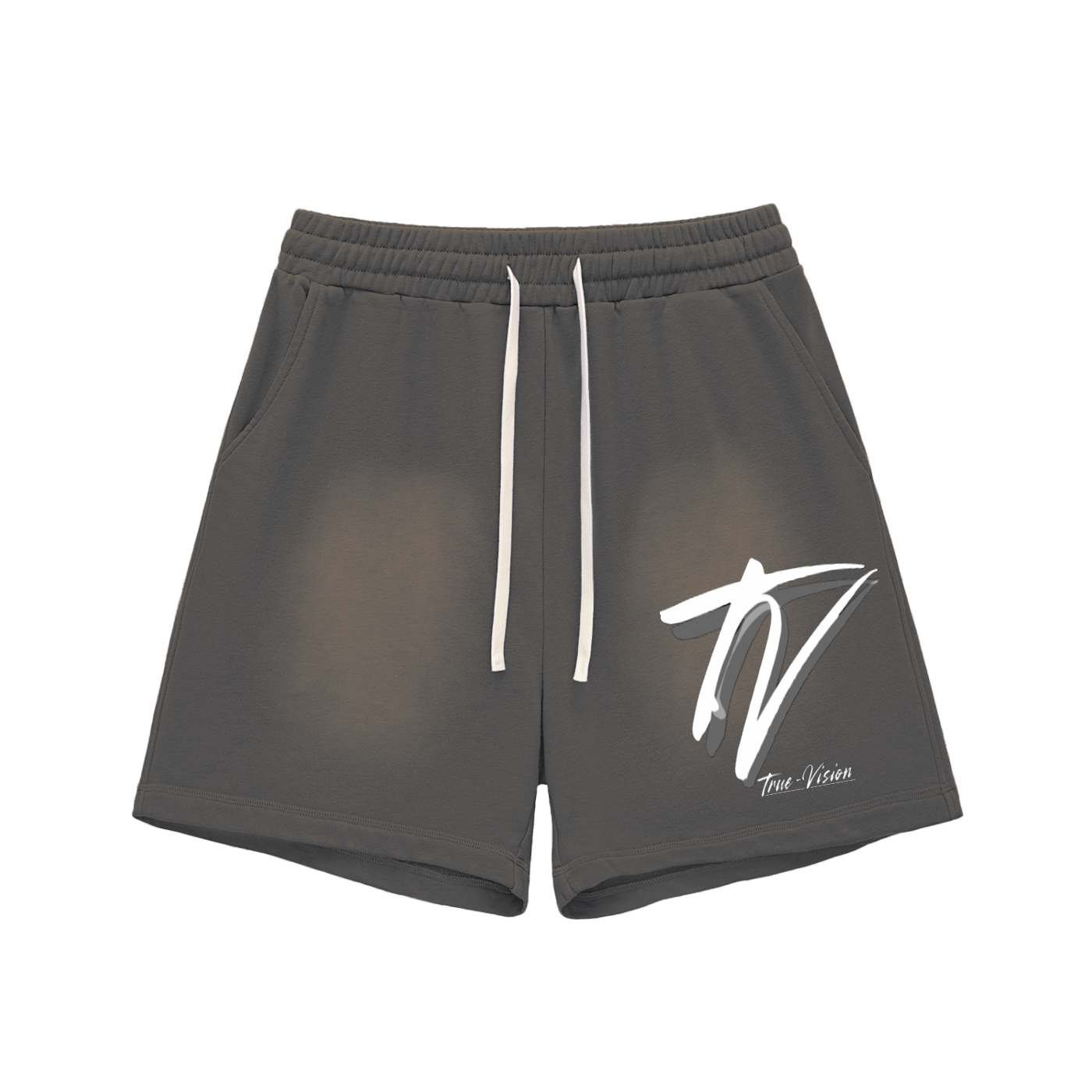Sun Fade Raw Edge Cotton Shorts