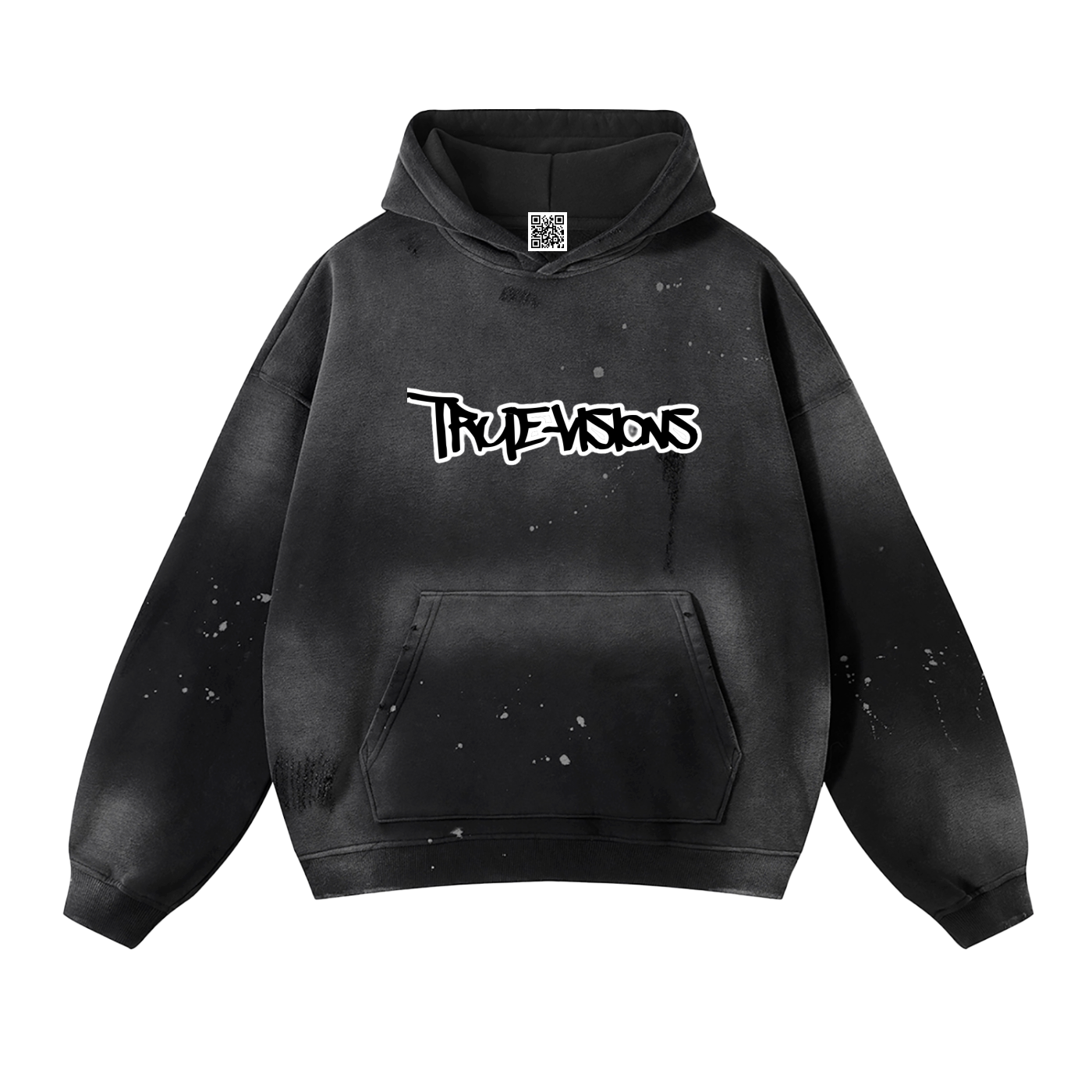 Vintage Washed Frayed Fleece Hoodie