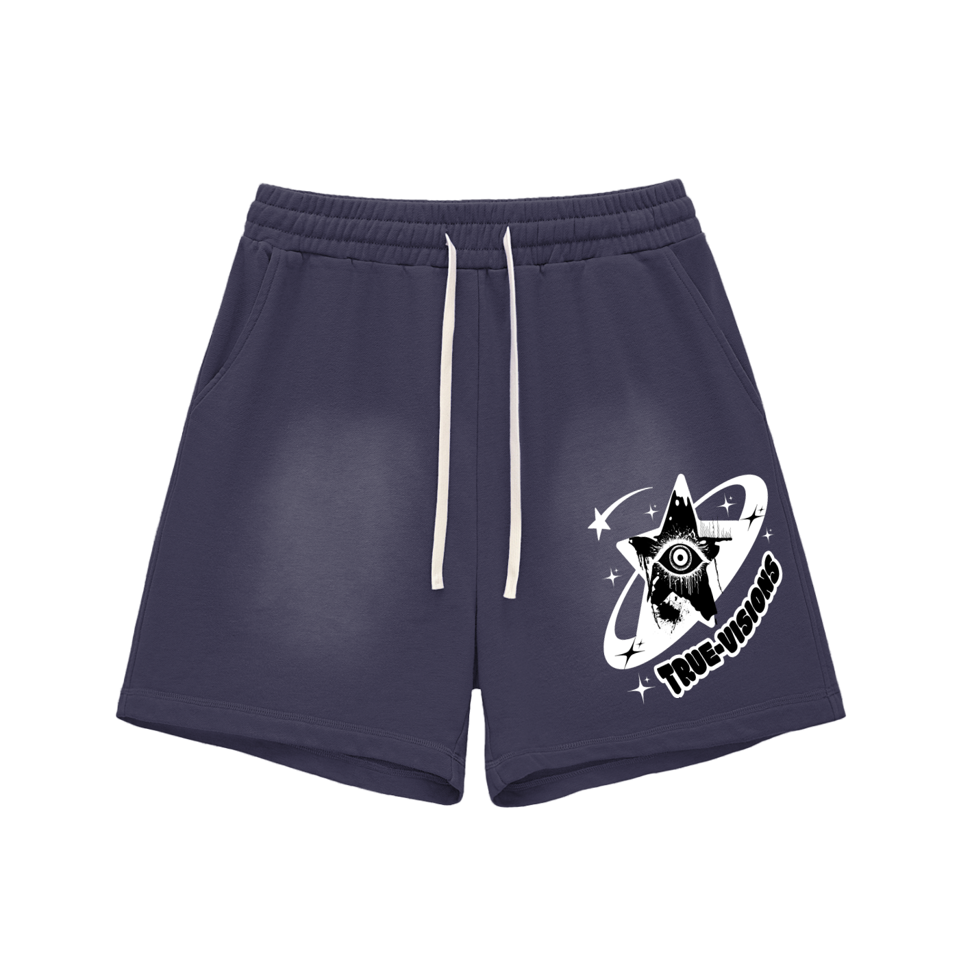 Sun Fade Raw Edge Cotton Shorts