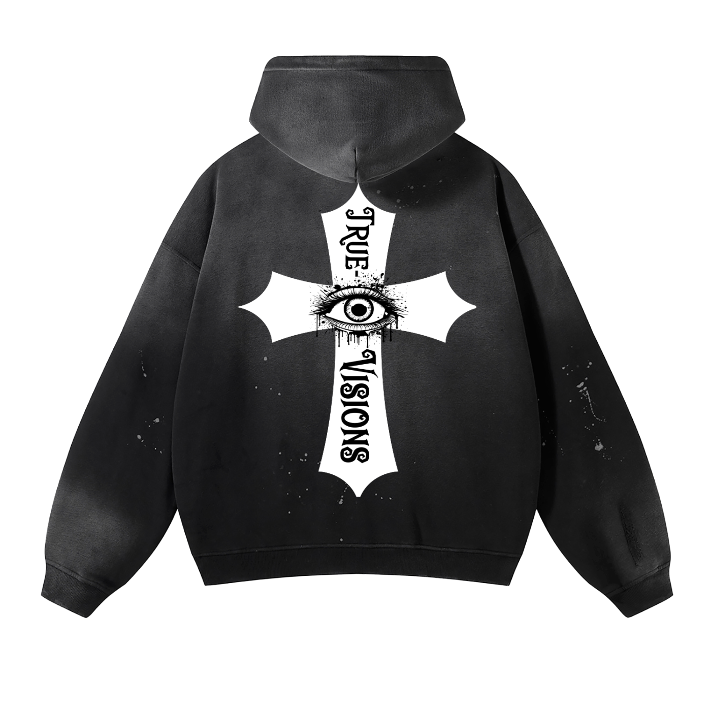 Vintage Washed Frayed Fleece Hoodie