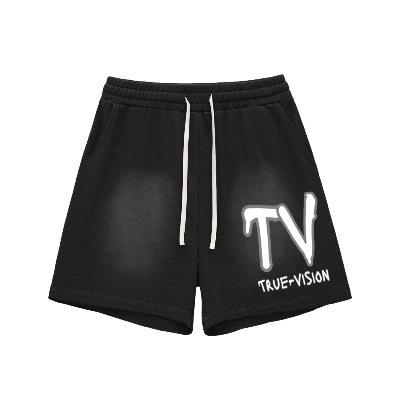 Sun Fade Raw Edge Cotton Shorts