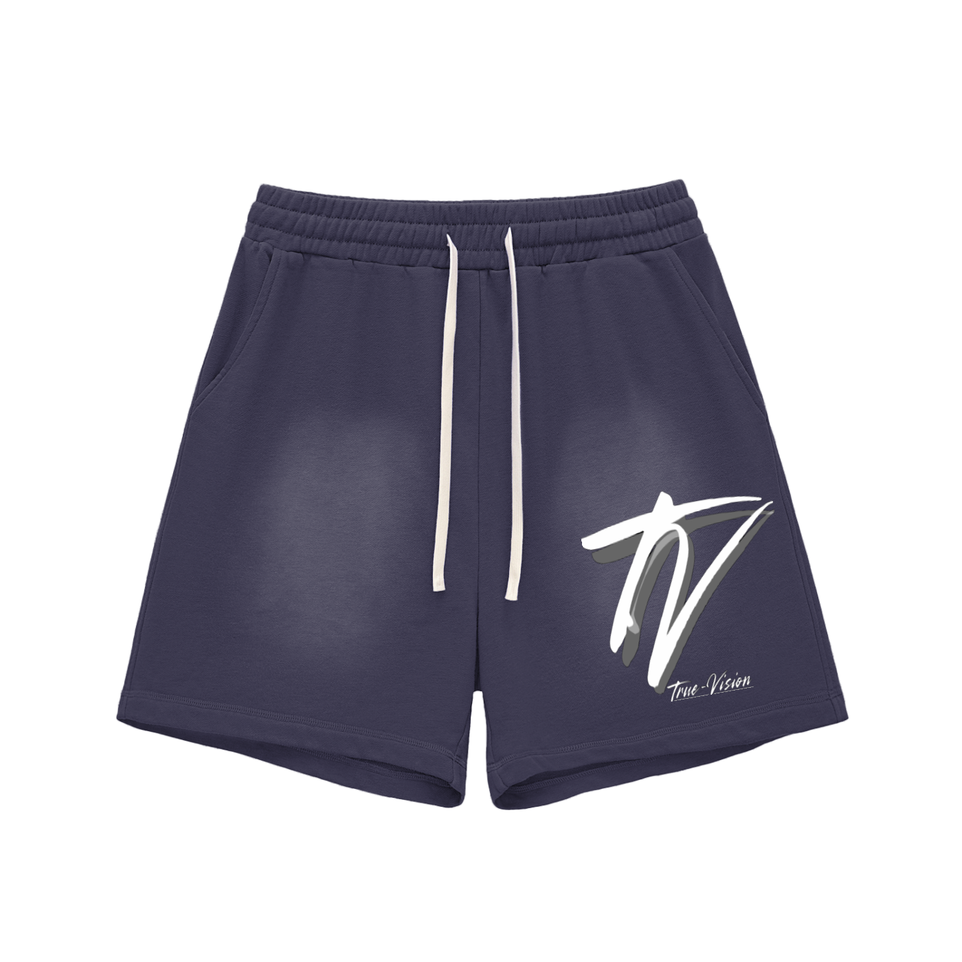 Sun Fade Raw Edge Cotton Shorts