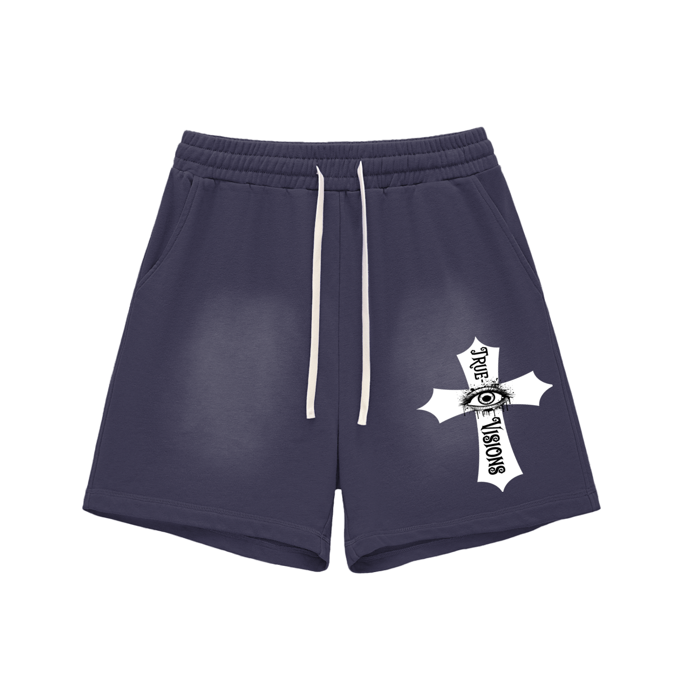 Sun Fade Raw Edge Cotton Shorts
