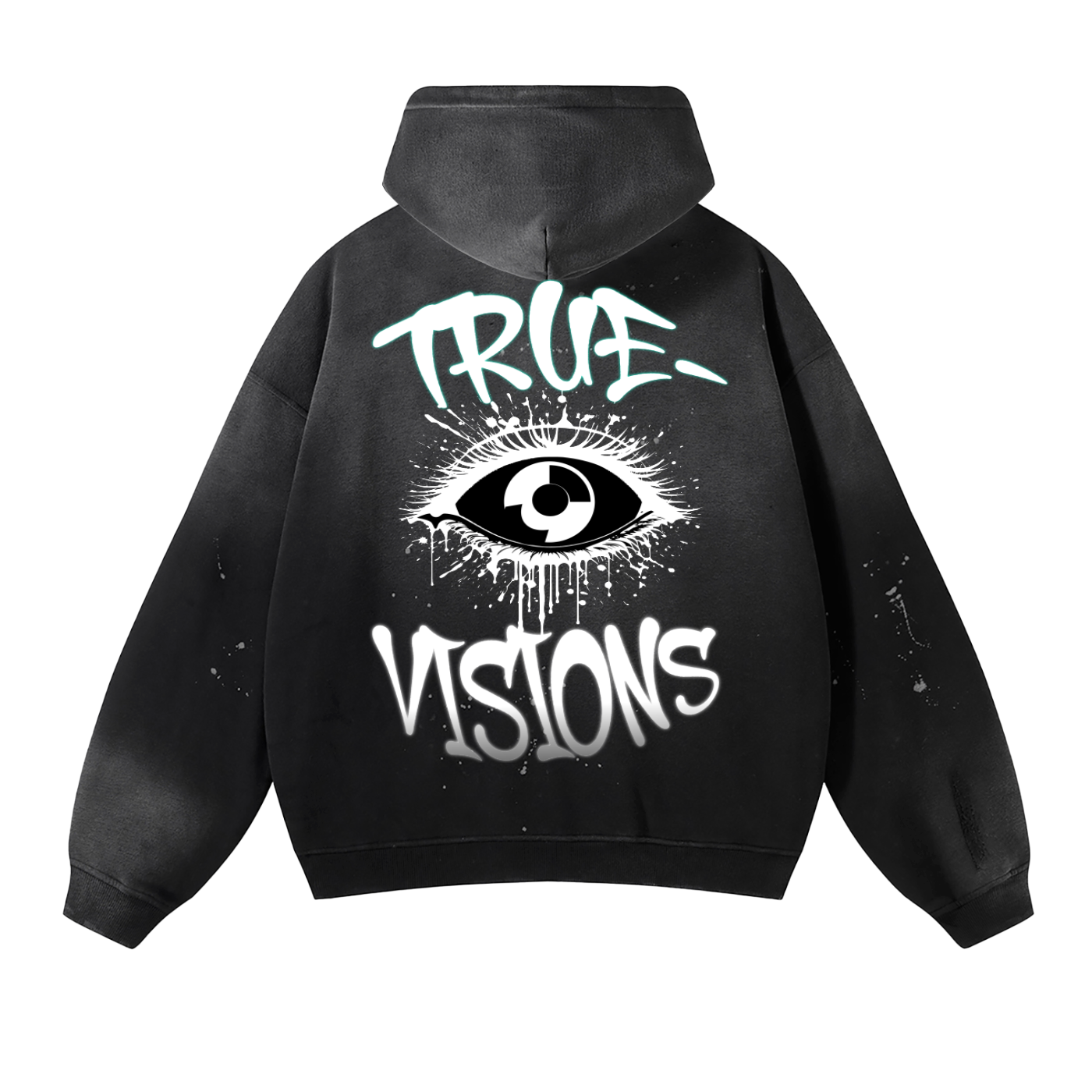 Vintage Washed Frayed Fleece Hoodie